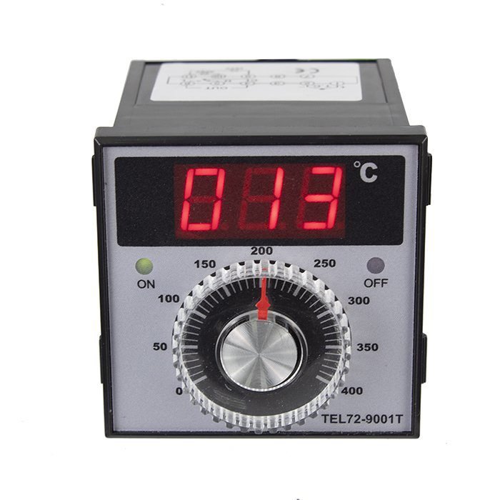Dial temperature controller 72x72 0 400 deg C Thermocouple input relay output