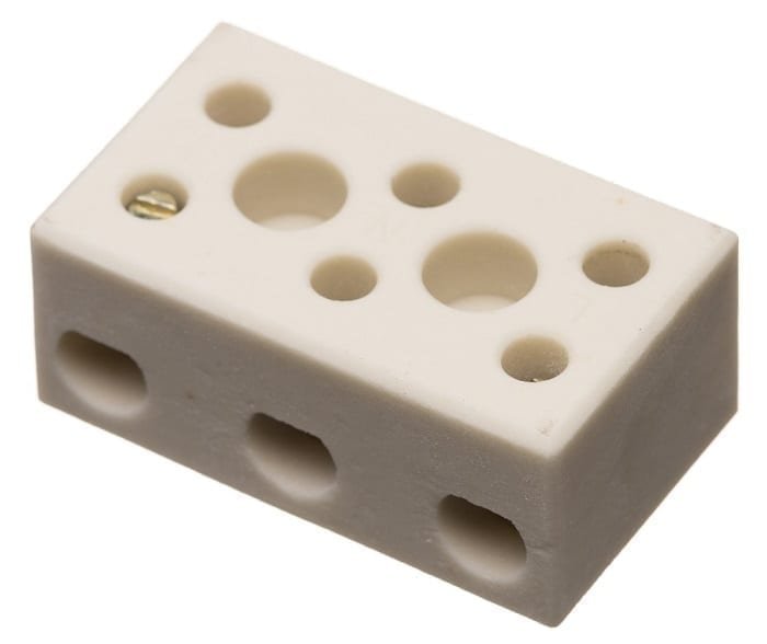 Panel Conector Block Ceramic Connector Blocks Triple Pole | High Temperature Connectors 350°C