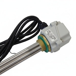 Immersion Heater: 3kW 230V | 240mm SUS316 Element | G1¼" Brass Plug | Inc. Thermostat