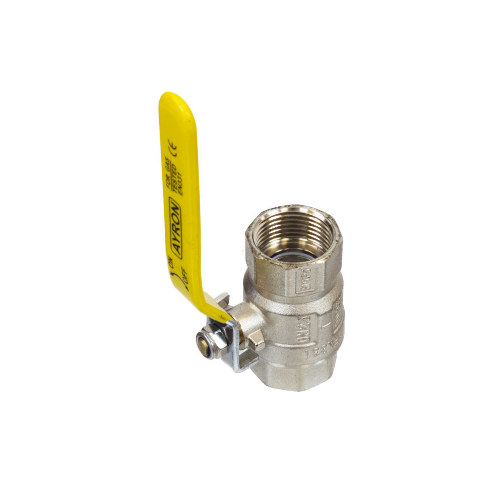 3/4" Brass Ball Valve with Yellow Handle – PN25, DN19, EN331 Certified