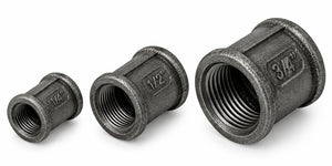 Black Malleable Iron BSPT Female Socket – 1/4", 1/2" & 3/4"
