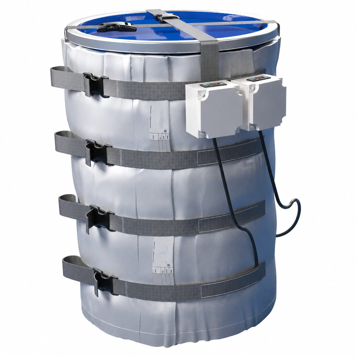 Insulated Jacket Drum Heater 200L 4KW: Precise Two-Zone Control