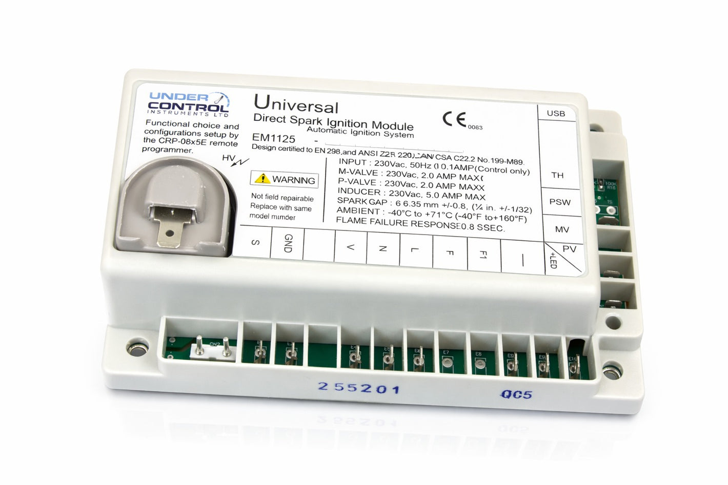 Universal Direct Spark Ignition Module EM1125 – 230V Automatic Ignition Control