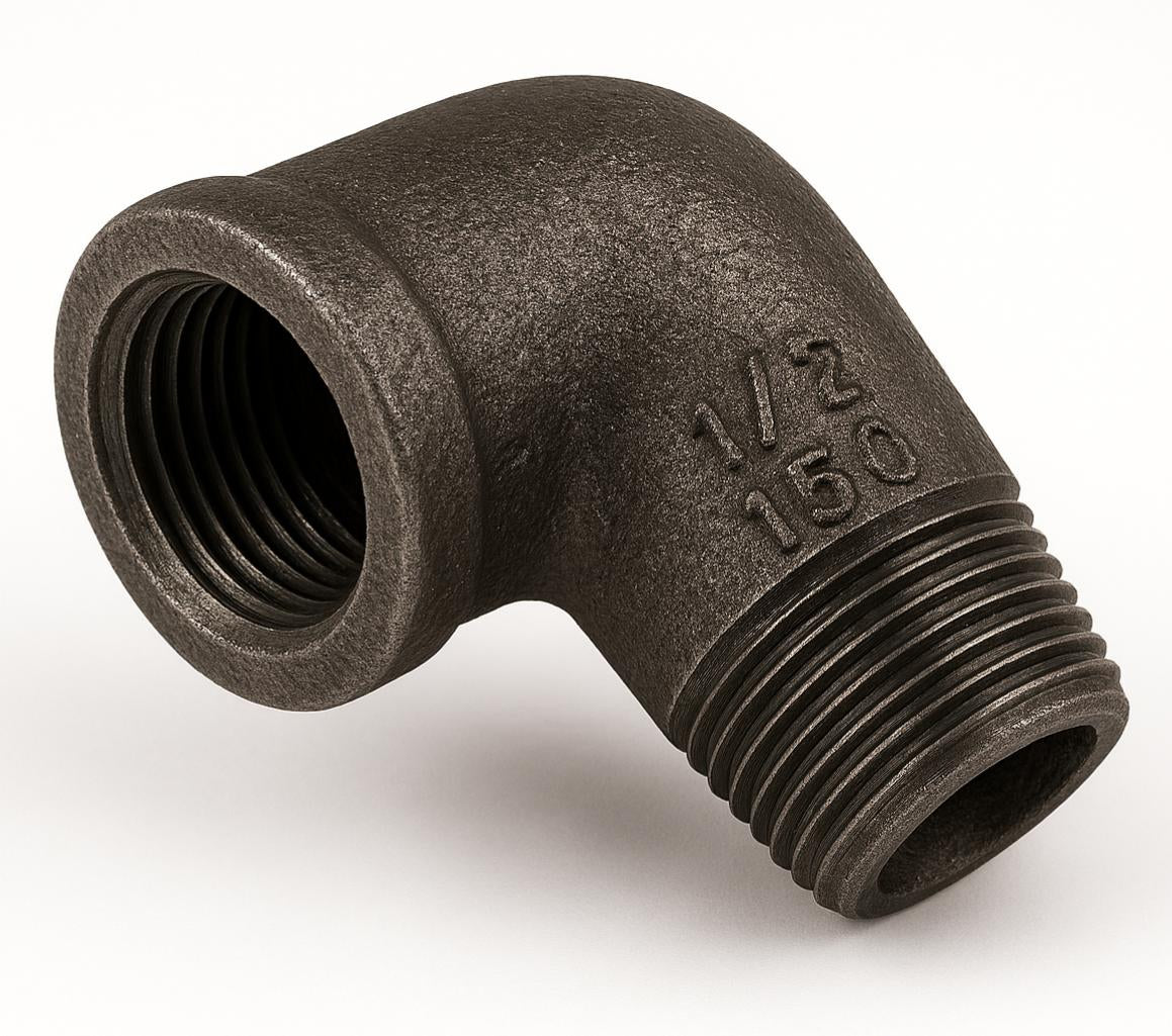 Elbow 90° Male/Female BSP Black Malleable Iron