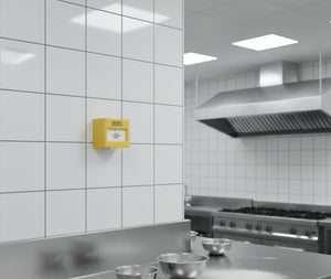 Emergency Gas Shutoff – DC 24V, Resettable, Yellow with Transparent Protective Cover