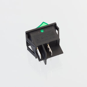 Double Pole Rocker Switch Green, 20A, DP, Off-On