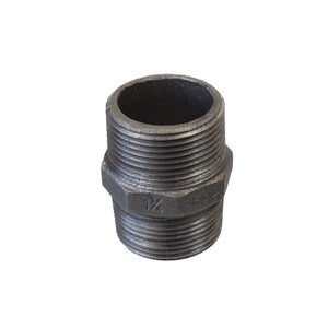 Hex Nipple Black Malleable Iron BSP
