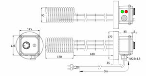 3000W IBC Immersion Heater – 1000L Tanks | Stainless Steel | Thermostat Control | IP69K