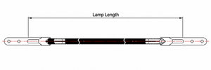 1000W 370mm Infrared Short Wave Heating Lamp - X-Strap Clear - 230V