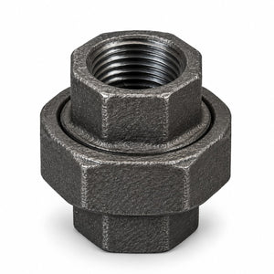 Black Malleable Iron BSP Parallel Female Union – 1/4", 1/2" & 3/4"