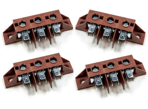 Universal 3 Pole Screw Mounted Oven Terminal Connector Block 40a/450v (4 Pack)