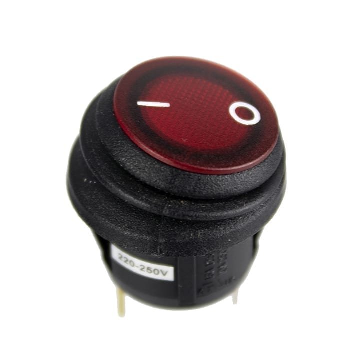 Waterproof Round Rocker Switch IP67 Illumination, SPDT, On-Off, 220V