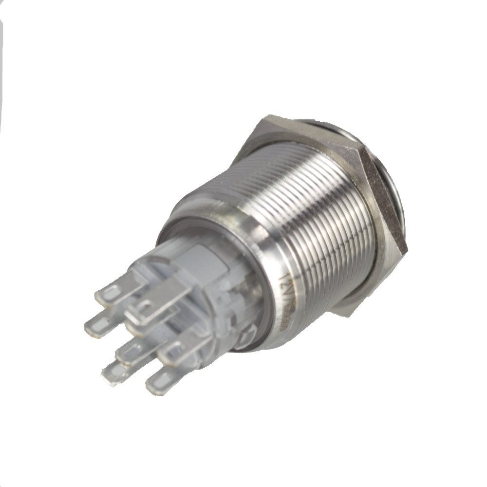 Blue Ring LED Light 22mm 12V Stainless Push Button Switch