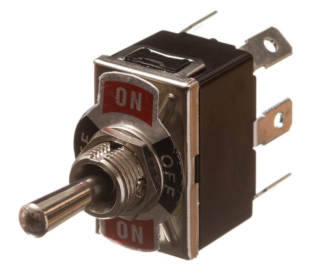 Clickable Toggle Switch Toggle Switch ON/OFF/ON 230V Double Pole | Stay-Put | Under Control