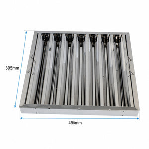 Commercial Canopy Grease Baffle Filter – 395x495x48mm | Stainless Steel