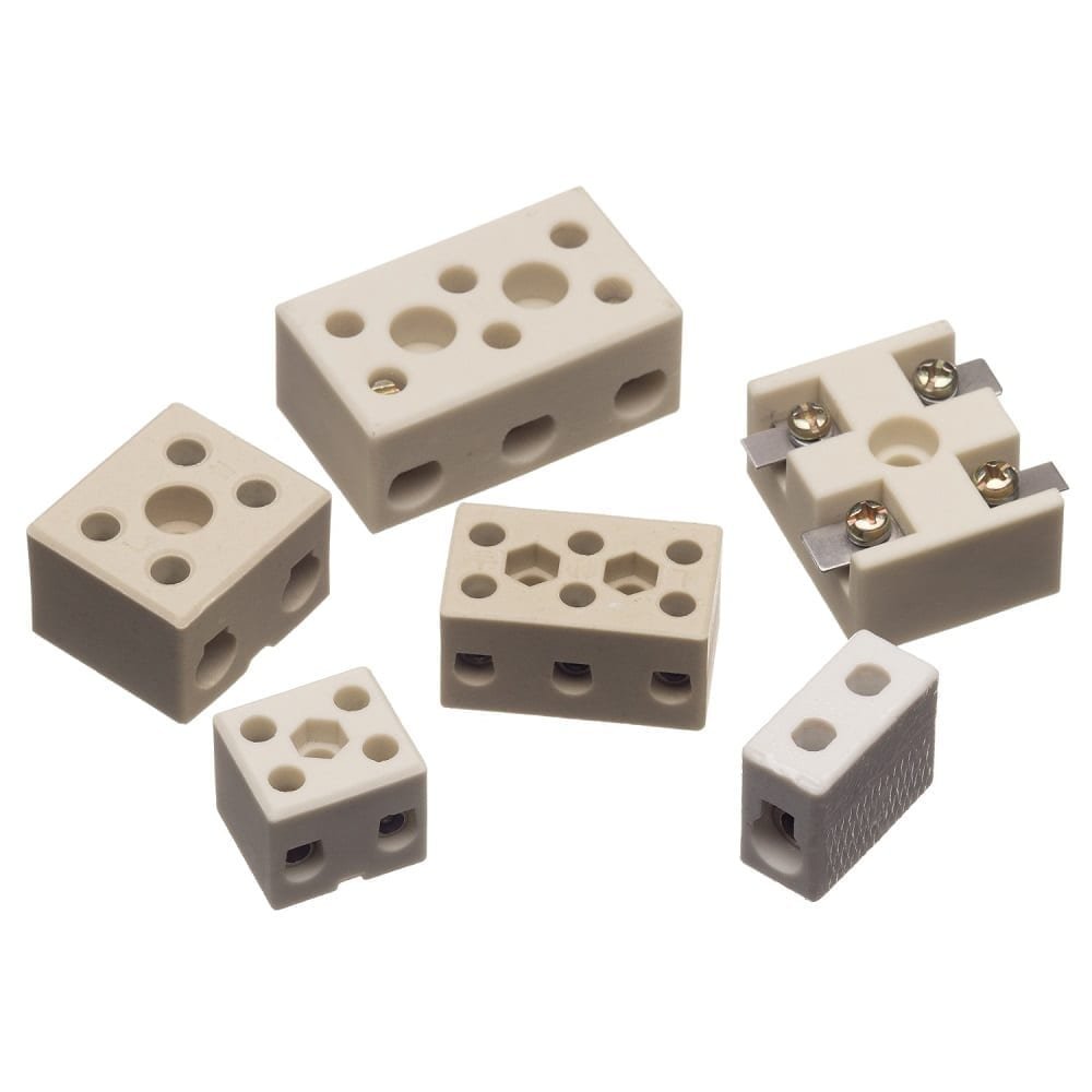 Ceramic Connector Blocks Double Pole | High Temperature Terminal Blocks
