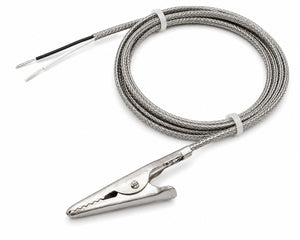 Crocodile Clip J Type Thermocouple Sensor – 2 Metre Stainless Steel Overbraided Lead