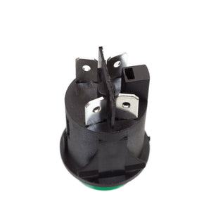 Round Push Button Latching Switch – 25mm, 16A/240V, Illuminated Green