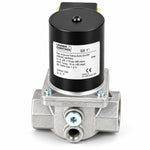 An Under Control GS 1" gas solenoid valve with a black cylindrical coil and a silver metal body, shown on a white background.
