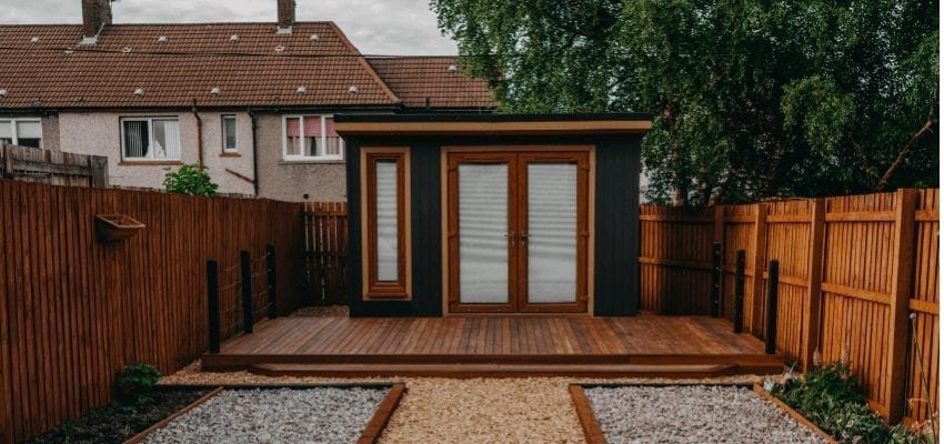 garden room with infrared heating